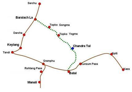 Chandratal Lake trek route